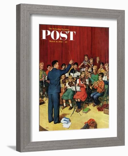 "School Orchestra" Saturday Evening Post Cover, March 22, 1952-Amos Sewell-Framed Giclee Print