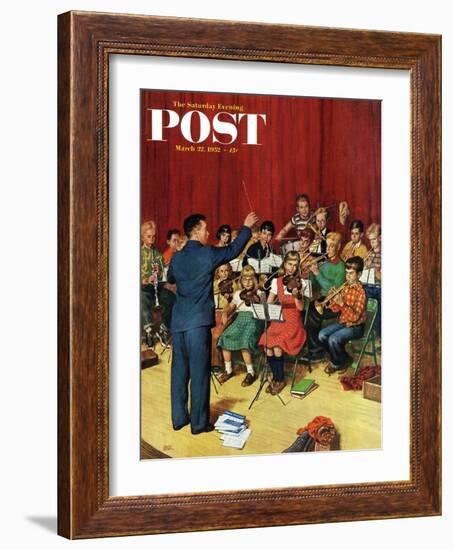 "School Orchestra" Saturday Evening Post Cover, March 22, 1952-Amos Sewell-Framed Giclee Print