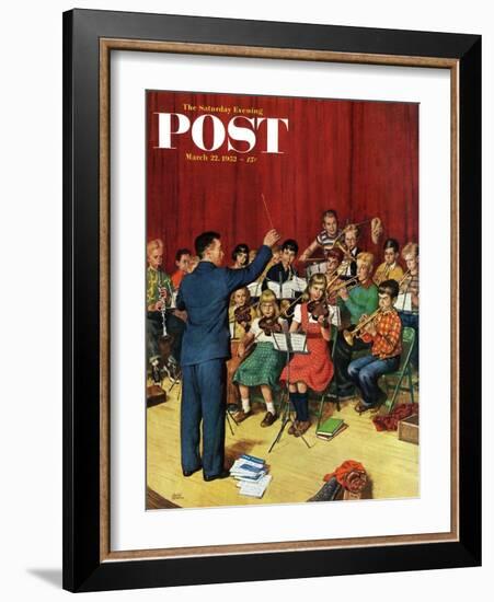 "School Orchestra" Saturday Evening Post Cover, March 22, 1952-Amos Sewell-Framed Giclee Print