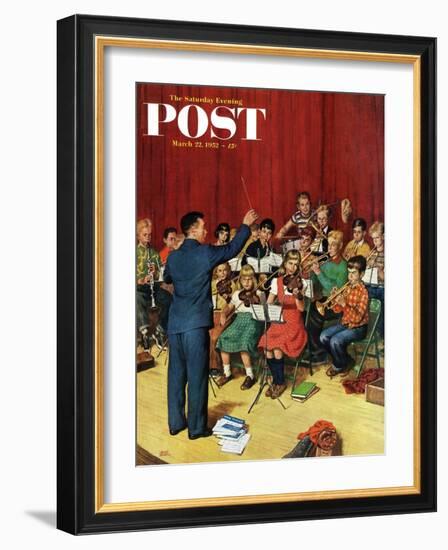 "School Orchestra" Saturday Evening Post Cover, March 22, 1952-Amos Sewell-Framed Giclee Print