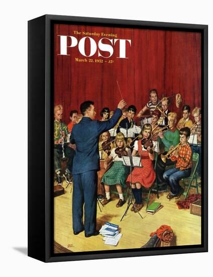 "School Orchestra" Saturday Evening Post Cover, March 22, 1952-Amos Sewell-Framed Premier Image Canvas