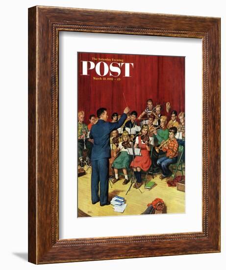 "School Orchestra" Saturday Evening Post Cover, March 22, 1952-Amos Sewell-Framed Giclee Print