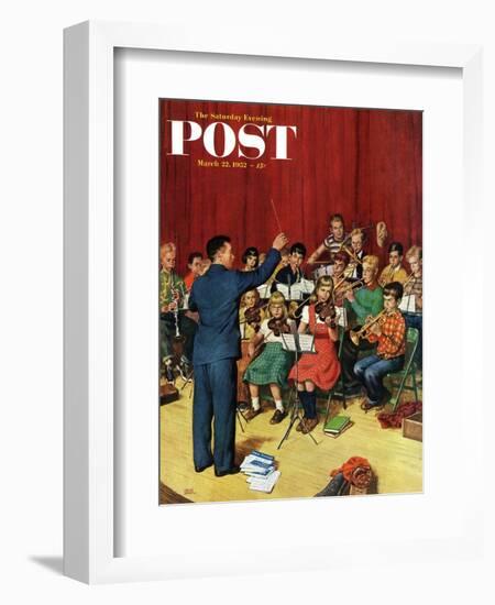 "School Orchestra" Saturday Evening Post Cover, March 22, 1952-Amos Sewell-Framed Giclee Print