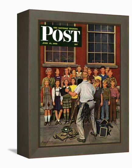 "School Pictures," Saturday Evening Post Cover, June 15, 1946-Stevan Dohanos-Framed Premier Image Canvas