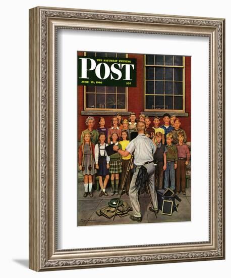 "School Pictures," Saturday Evening Post Cover, June 15, 1946-Stevan Dohanos-Framed Giclee Print