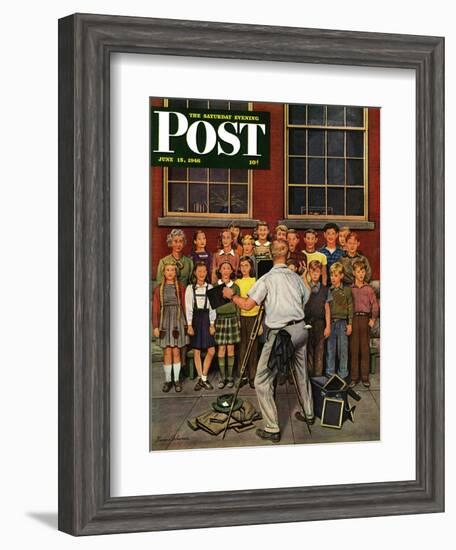 "School Pictures," Saturday Evening Post Cover, June 15, 1946-Stevan Dohanos-Framed Giclee Print