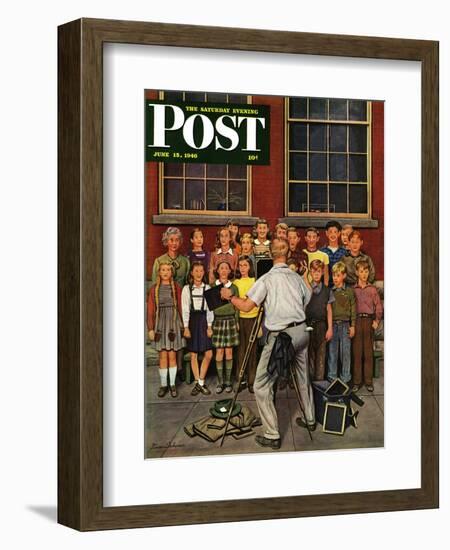 "School Pictures," Saturday Evening Post Cover, June 15, 1946-Stevan Dohanos-Framed Giclee Print