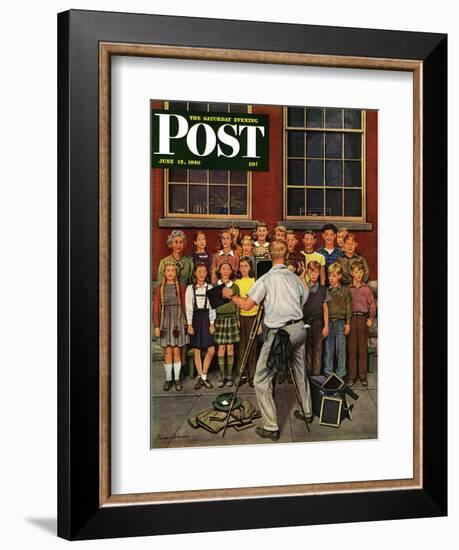 "School Pictures," Saturday Evening Post Cover, June 15, 1946-Stevan Dohanos-Framed Giclee Print