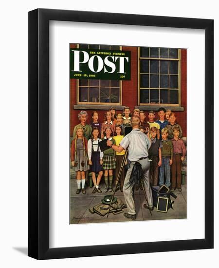 "School Pictures," Saturday Evening Post Cover, June 15, 1946-Stevan Dohanos-Framed Giclee Print