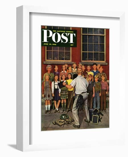 "School Pictures," Saturday Evening Post Cover, June 15, 1946-Stevan Dohanos-Framed Giclee Print