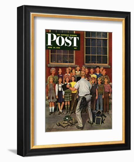 "School Pictures," Saturday Evening Post Cover, June 15, 1946-Stevan Dohanos-Framed Giclee Print