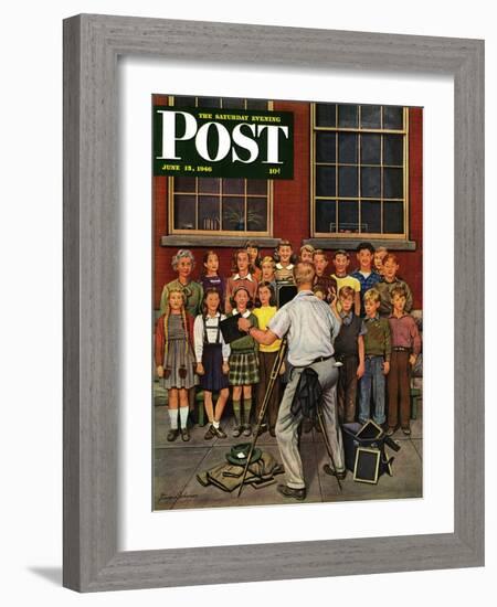 "School Pictures," Saturday Evening Post Cover, June 15, 1946-Stevan Dohanos-Framed Giclee Print