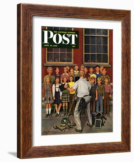 "School Pictures," Saturday Evening Post Cover, June 15, 1946-Stevan Dohanos-Framed Giclee Print