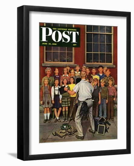 "School Pictures," Saturday Evening Post Cover, June 15, 1946-Stevan Dohanos-Framed Giclee Print