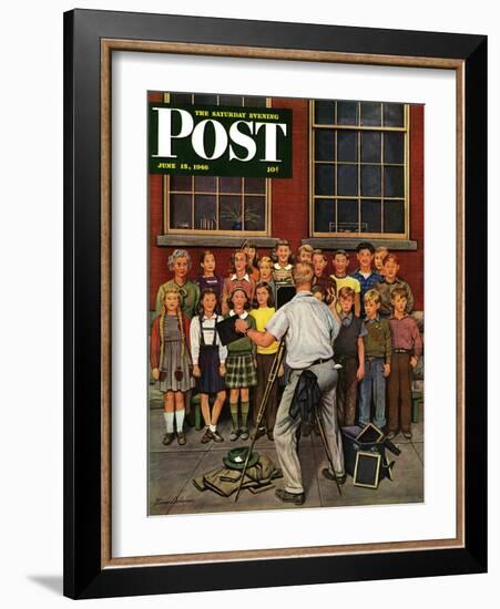 "School Pictures," Saturday Evening Post Cover, June 15, 1946-Stevan Dohanos-Framed Giclee Print