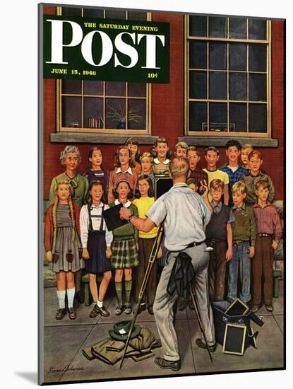 "School Pictures," Saturday Evening Post Cover, June 15, 1946-Stevan Dohanos-Mounted Giclee Print