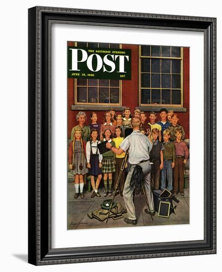 "School Pictures," Saturday Evening Post Cover, June 15, 1946-Stevan Dohanos-Framed Giclee Print