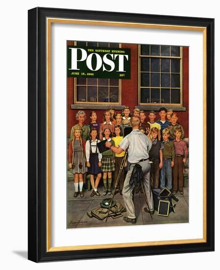 "School Pictures," Saturday Evening Post Cover, June 15, 1946-Stevan Dohanos-Framed Giclee Print