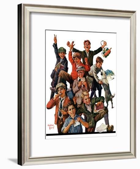 "School's Out,"June 25, 1927-Eugene Iverd-Framed Giclee Print