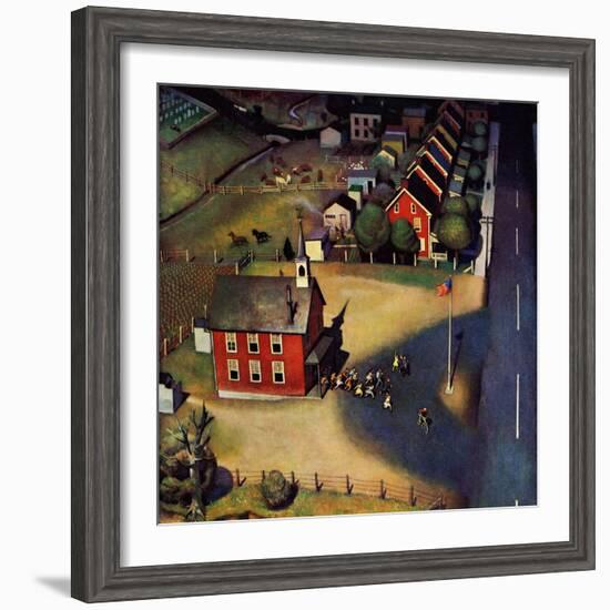 "School's Out," June 9, 1945-John Falter-Framed Giclee Print