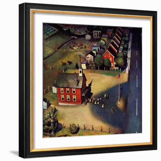 "School's Out," June 9, 1945-John Falter-Framed Giclee Print