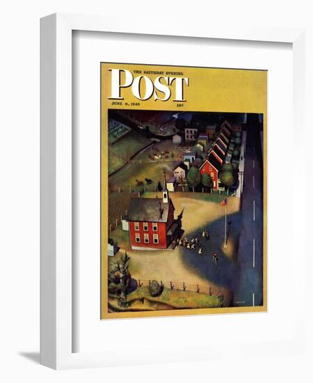 "School's Out," Saturday Evening Post Cover, June 9, 1945-John Falter-Framed Giclee Print