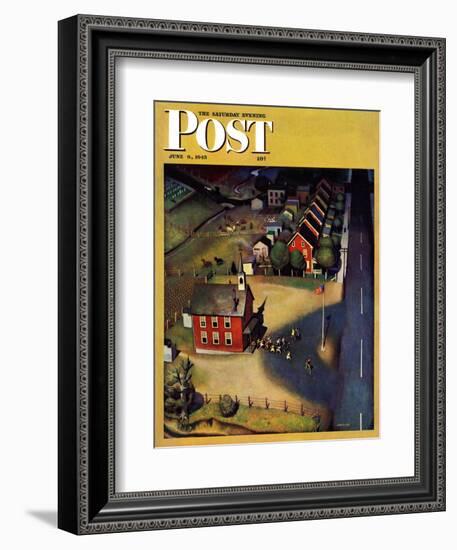 "School's Out," Saturday Evening Post Cover, June 9, 1945-John Falter-Framed Giclee Print