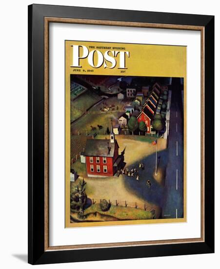 "School's Out," Saturday Evening Post Cover, June 9, 1945-John Falter-Framed Giclee Print