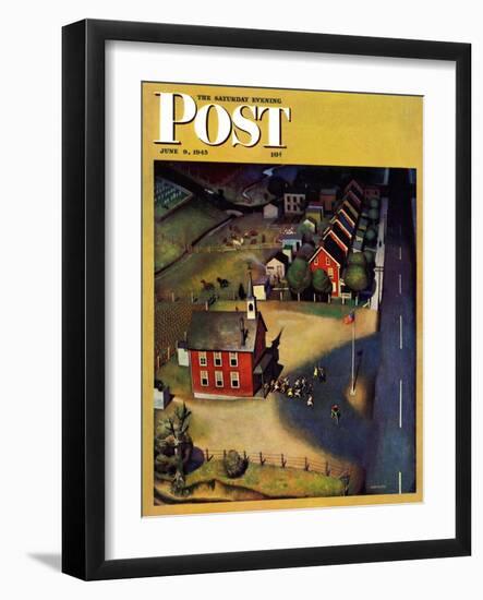 "School's Out," Saturday Evening Post Cover, June 9, 1945-John Falter-Framed Giclee Print