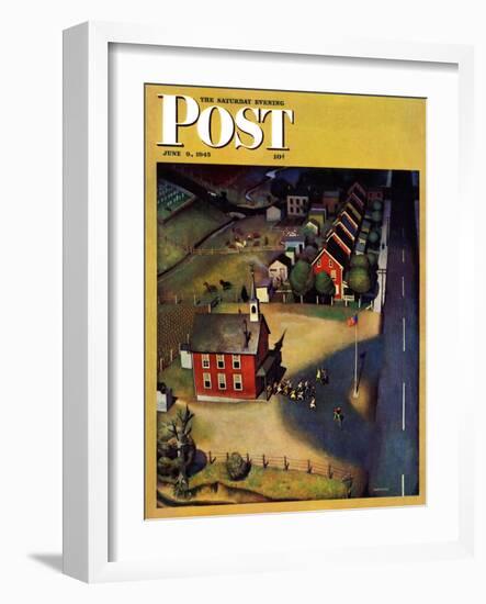 "School's Out," Saturday Evening Post Cover, June 9, 1945-John Falter-Framed Giclee Print