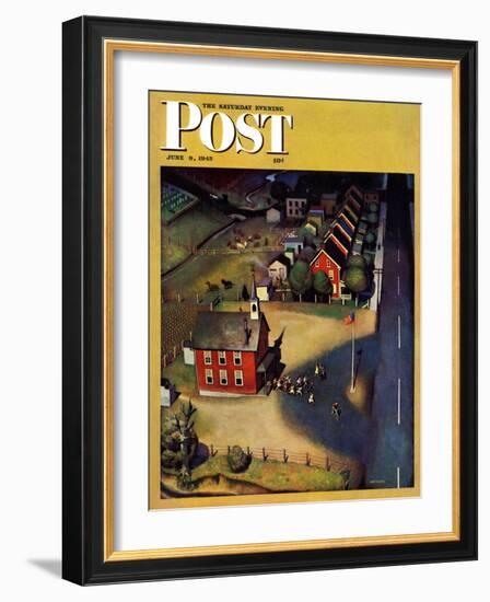 "School's Out," Saturday Evening Post Cover, June 9, 1945-John Falter-Framed Giclee Print