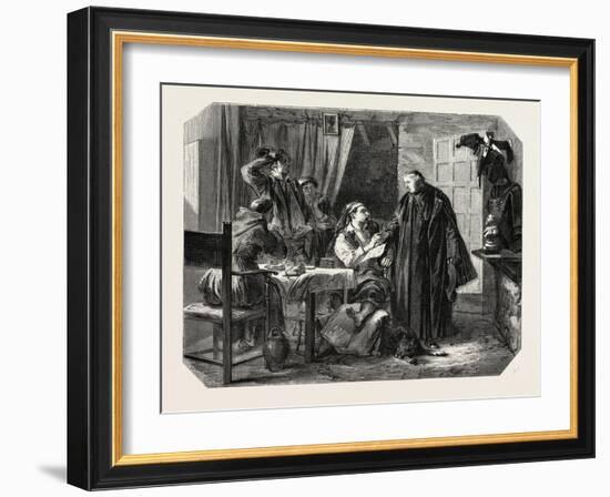 School Sardinia. the News of the Death of King Charles Albert, 1855-null-Framed Giclee Print