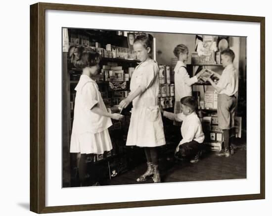 School Store, 1917-Lewis Wickes Hine-Framed Photographic Print