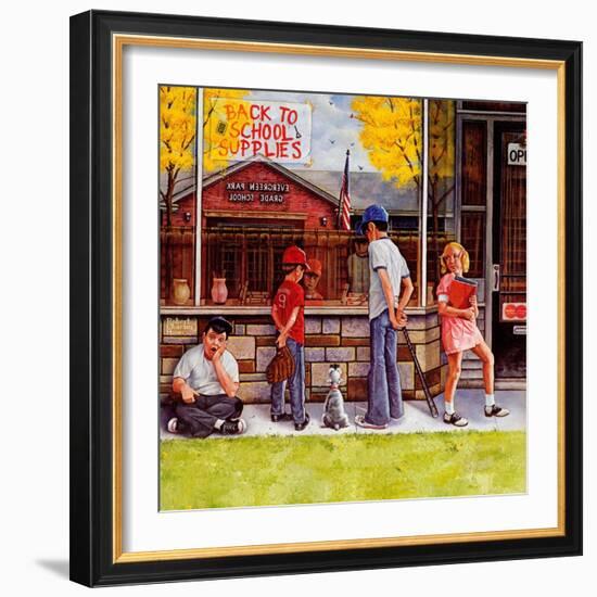 "School Supplies," September 1, 1973-R. Howe-Framed Giclee Print