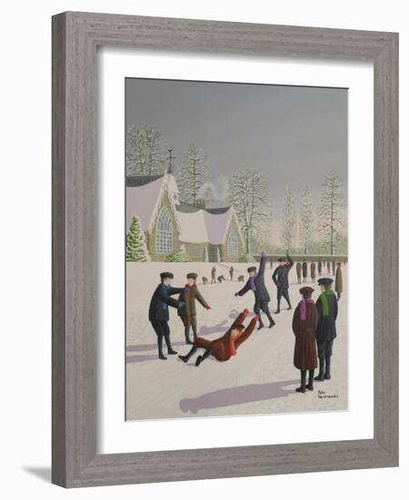 School Yard Sliding-Peter Szumowski-Framed Giclee Print