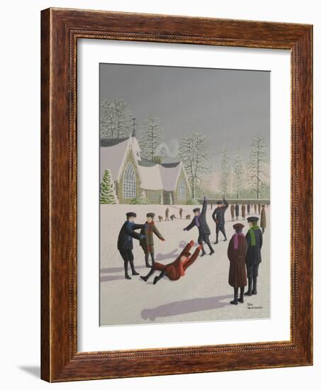 School Yard Sliding-Peter Szumowski-Framed Giclee Print