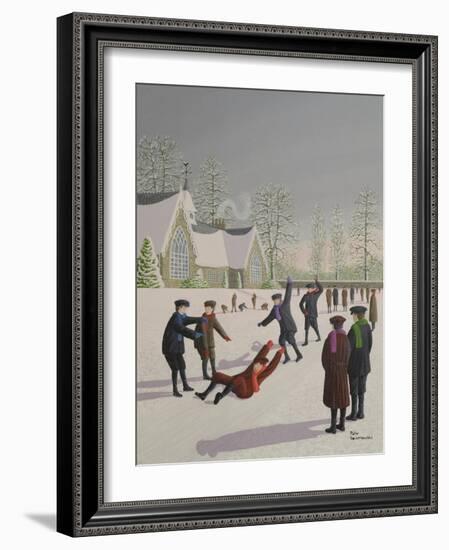 School Yard Sliding-Peter Szumowski-Framed Giclee Print