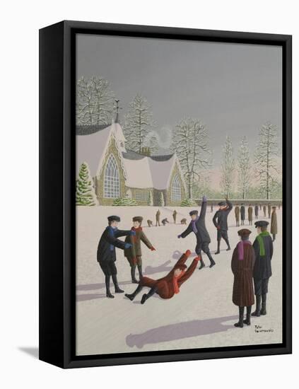 School Yard Sliding-Peter Szumowski-Framed Premier Image Canvas