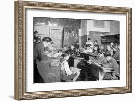 Schoolboys in a Drawing Lesson, Germany, 1922-Berlin Photothek-Framed Giclee Print