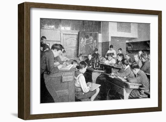 Schoolboys in a Drawing Lesson, Germany, 1922-Berlin Photothek-Framed Giclee Print