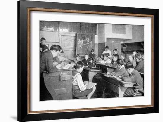 Schoolboys in a Drawing Lesson, Germany, 1922-Berlin Photothek-Framed Giclee Print