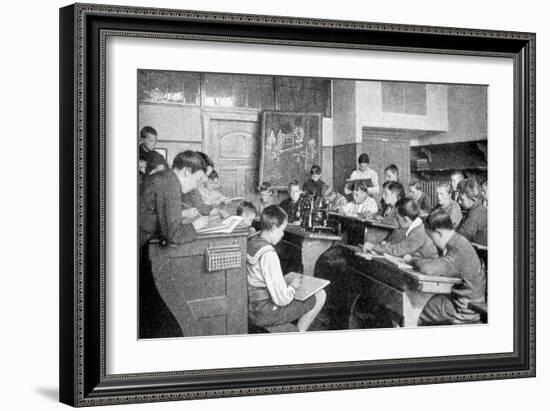 Schoolboys in a Drawing Lesson, Germany, 1922-Berlin Photothek-Framed Giclee Print