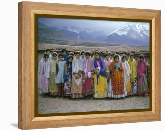 Schoolgirls, Boyerahmad Tribe, Iran, Middle East-Robert Harding-Framed Premier Image Canvas