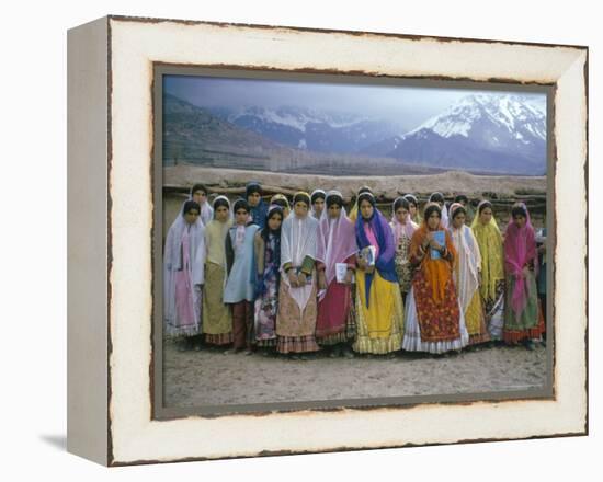 Schoolgirls, Boyerahmad Tribe, Iran, Middle East-Robert Harding-Framed Premier Image Canvas