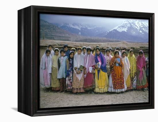 Schoolgirls, Boyerahmad Tribe, Iran, Middle East-Robert Harding-Framed Premier Image Canvas