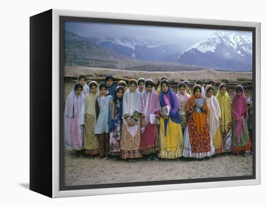 Schoolgirls, Boyerahmad Tribe, Iran, Middle East-Robert Harding-Framed Premier Image Canvas