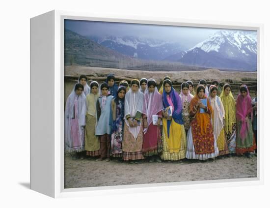 Schoolgirls, Boyerahmad Tribe, Iran, Middle East-Robert Harding-Framed Premier Image Canvas