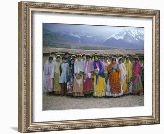 Schoolgirls, Boyerahmad Tribe, Iran, Middle East-Robert Harding-Framed Photographic Print