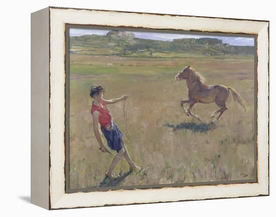 Schooling the Pony, 1929-Sir John Lavery-Framed Premier Image Canvas