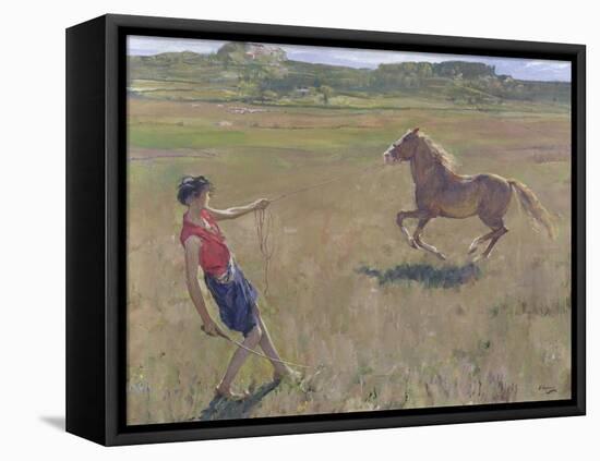 Schooling the Pony, 1929-Sir John Lavery-Framed Premier Image Canvas